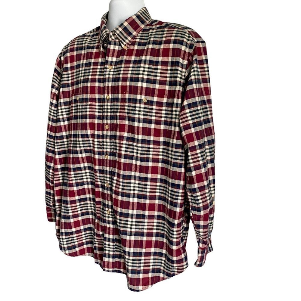 Roundtree & Yorke Long Sleeve Button Down Cotton Shirt Men's Large - Picture 3 of 8